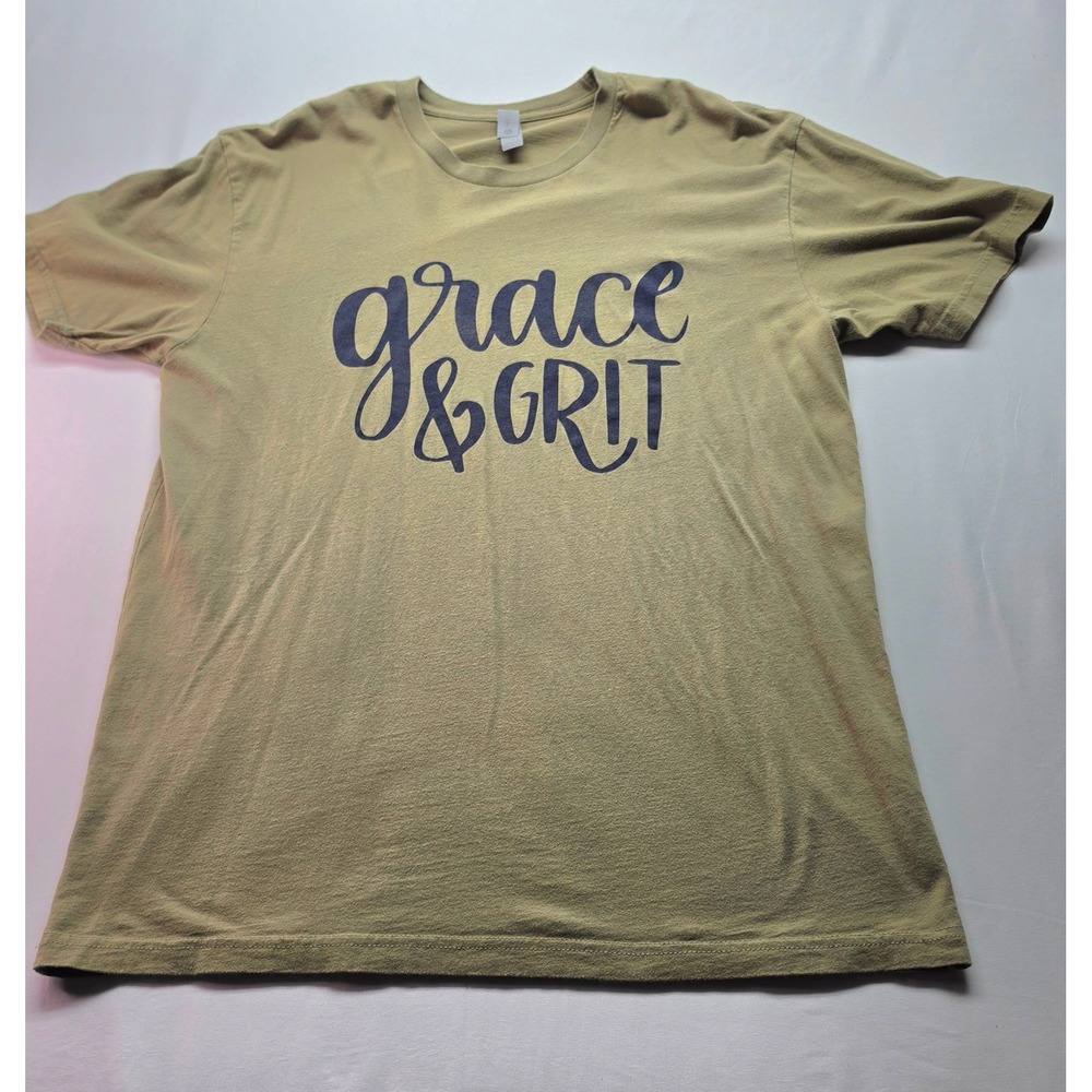 Next Level Apparel Grace & Grit Graphic Tee Olive Green Khaki Short Sleeve L